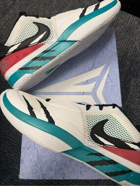 Nike Ja 1 Reverse Scratch - White, Teal & Red Low-Top Sneakers